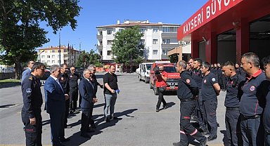 Başkan Büyükkılıç, itfaiye ekiplerini karşıladı