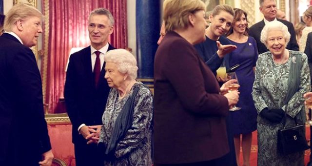 Buckingham Sarayı'ndaki geceye damga vuran kare! II. Elizabeth, Trump'ın karşısında surat astı