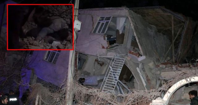 Elazığ'daki depremden yürek burkan görüntü! Çocuklarını korumak için kendisini siper etti