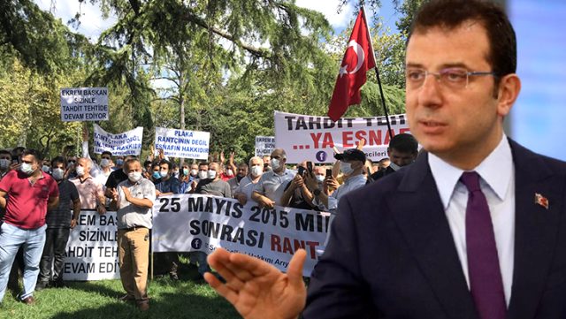 Servisçiler, İmamoğlu'nun 10 bin yeni plaka satacağını açıklaması üzerine İBB önünde eylem yaptı