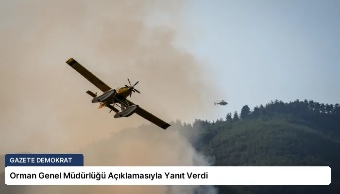 Orman Genel Müdürlüğü Açıklamasıyla Yanıt Verdi