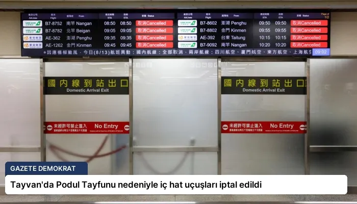 Tayvan’da Podul Tayfunu nedeniyle iç hat uçuşları iptal edildi