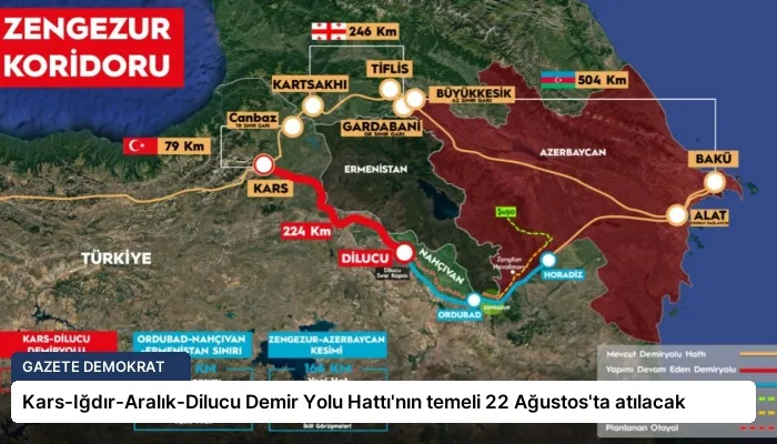 Kars-Iğdır-Aralık-Dilucu Demir Yolu Hattı’nın temeli 22 Ağustos’ta atılacak