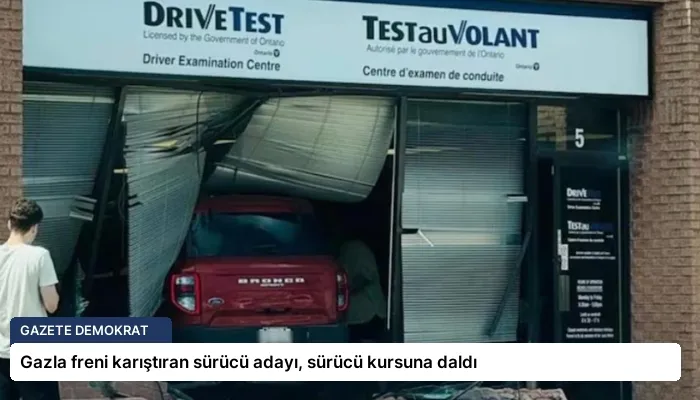 Gazla freni karıştıran sürücü adayı, sürücü kursuna daldı
