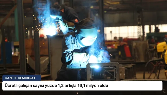 Ücretli çalışan sayısı yüzde 1,2 artışla 16,1 milyon oldu