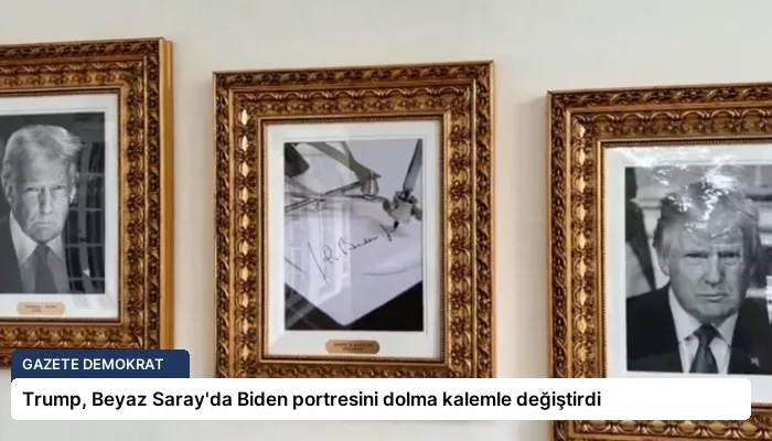 Trump, Beyaz Saray’da Biden portresini dolma kalemle değiştirdi