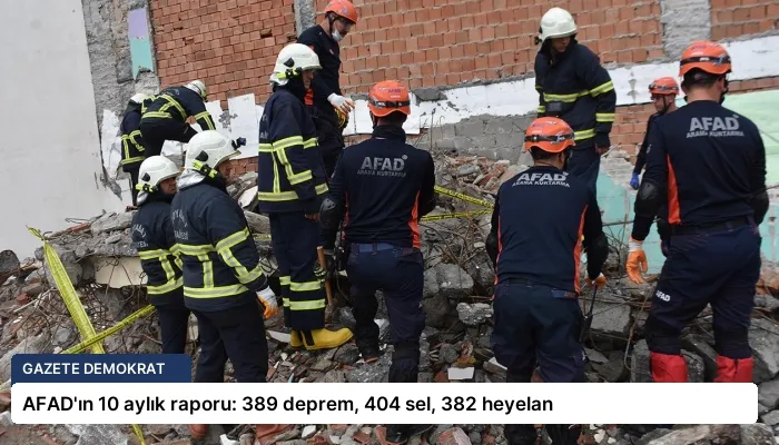 AFAD’ın 10 aylık raporu: 389 deprem, 404 sel, 382 heyelan