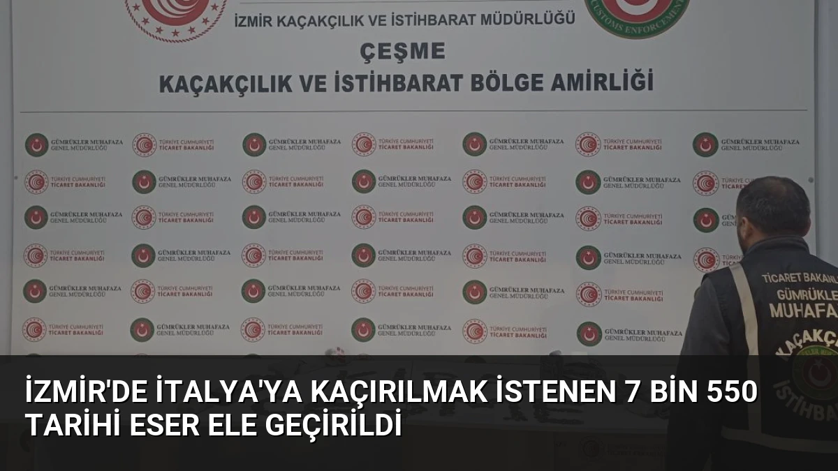 İzmir’de İtalya’ya Kaçırılmak İstenen 7 Bin 550 Tarihi Eser Ele Geçirildi