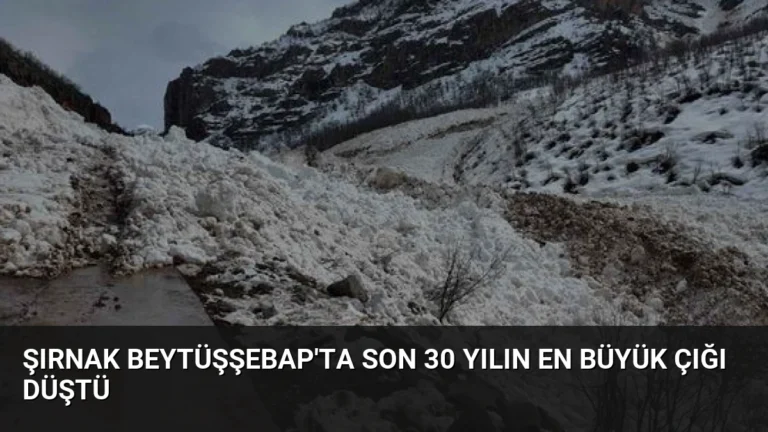 Şırnak Beytüşşebap’ta Son 30 Yılın En Büyük Çığı Düştü