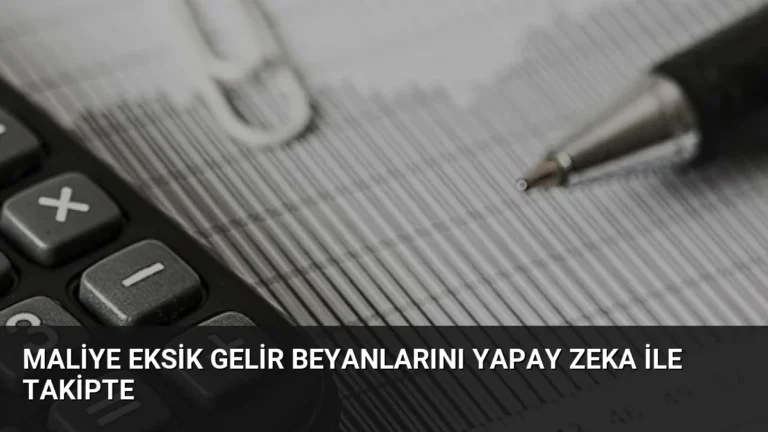 Maliye Eksik Gelir Beyanlarını Yapay Zeka ile Takipte