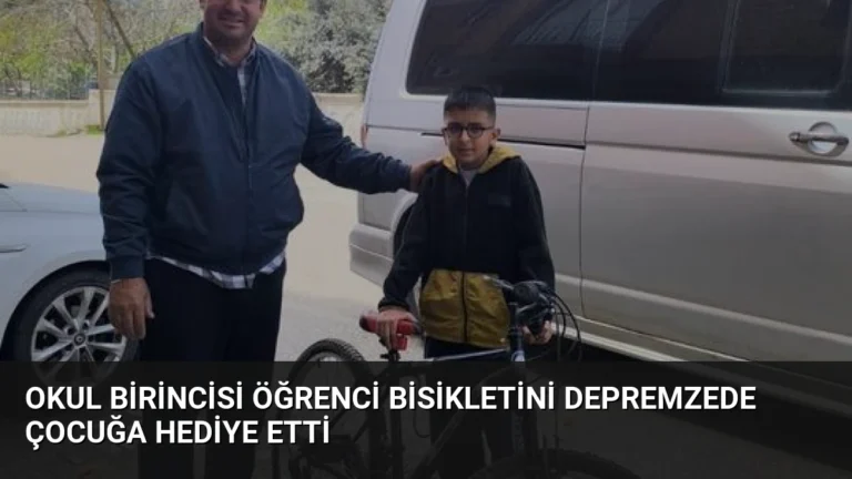 Okul Birincisi Öğrenci Bisikletini Depremzede Çocuğa Hediye Etti