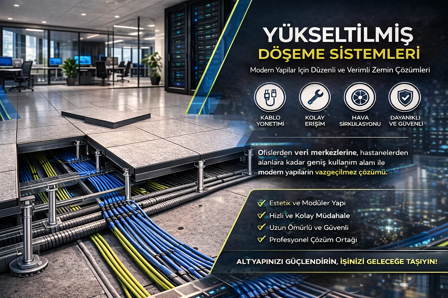 Yükseltilmiş Döşeme Sistemleri ile Geleceğin Yapılarına Adım Atın