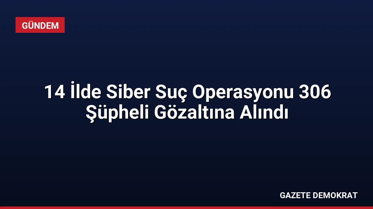 14 İlde Siber Suç Operasyonu 306 Şüpheli Gözaltına Alındı