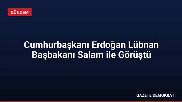 Cumhurbaşkanı Erdoğan Lübnan Başbakanı Salam ile Görüştü