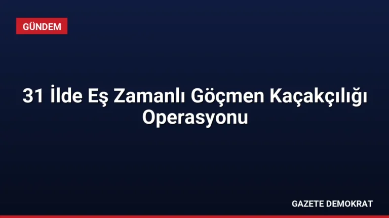 31 İlde Eş Zamanlı Göçmen Kaçakçılığı Operasyonu