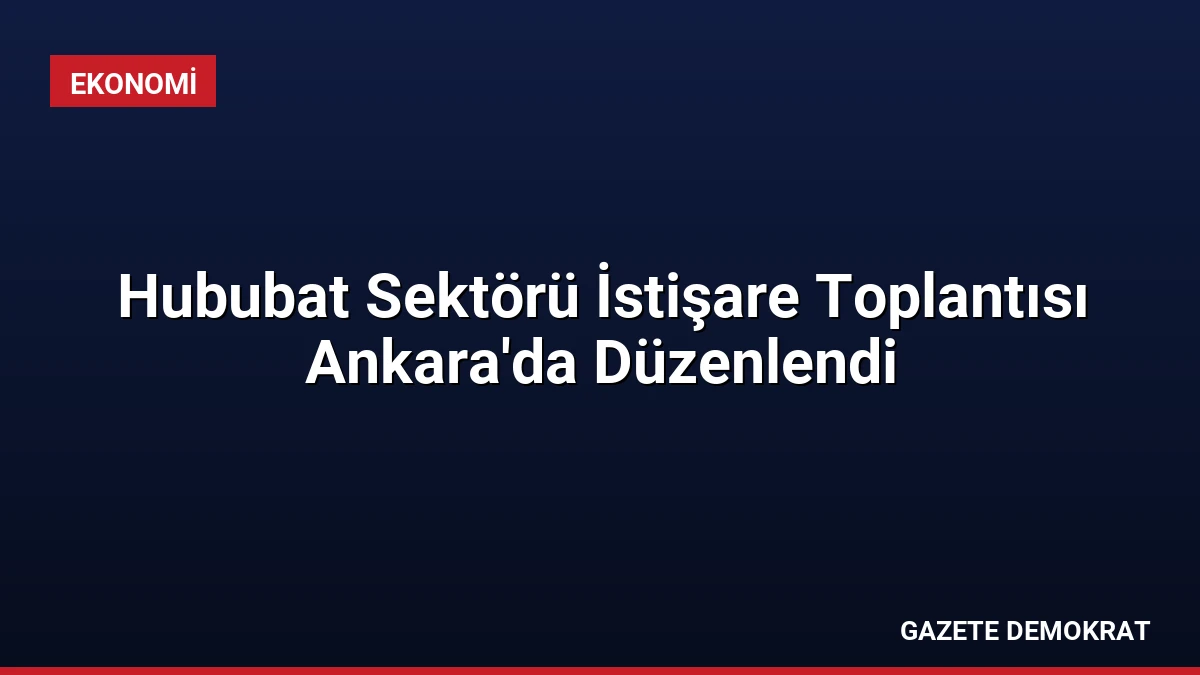Hububat Sektörü İstişare Toplantısı Ankara’da Düzenlendi