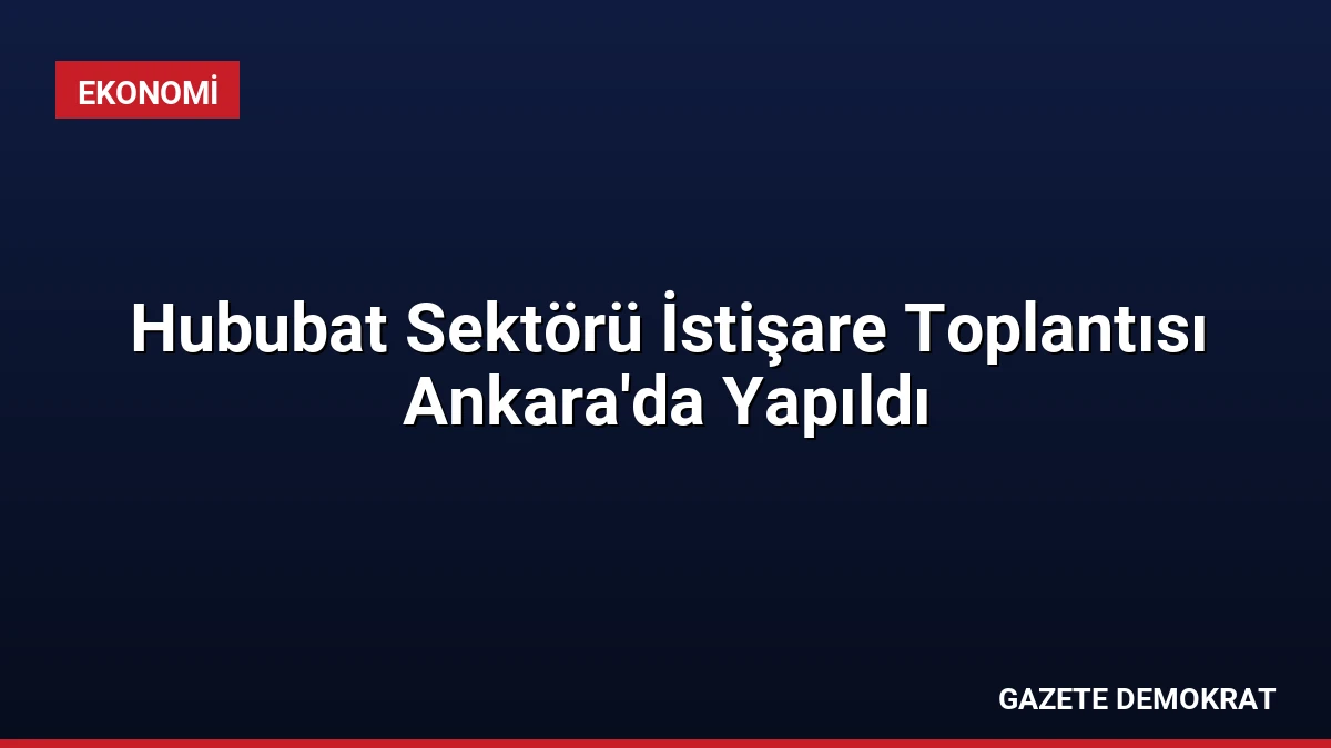 Hububat Sektörü İstişare Toplantısı Ankara’da Yapıldı