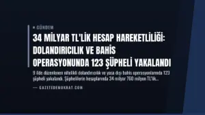 34 Milyar TL’lik Hesap Hareketliliği: Dolandırıcılık ve Bahis Operasyonunda 123 Şüpheli Yakalandı