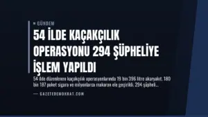 54 İlde Kaçakçılık Operasyonu 294 Şüpheliye İşlem Yapıldı