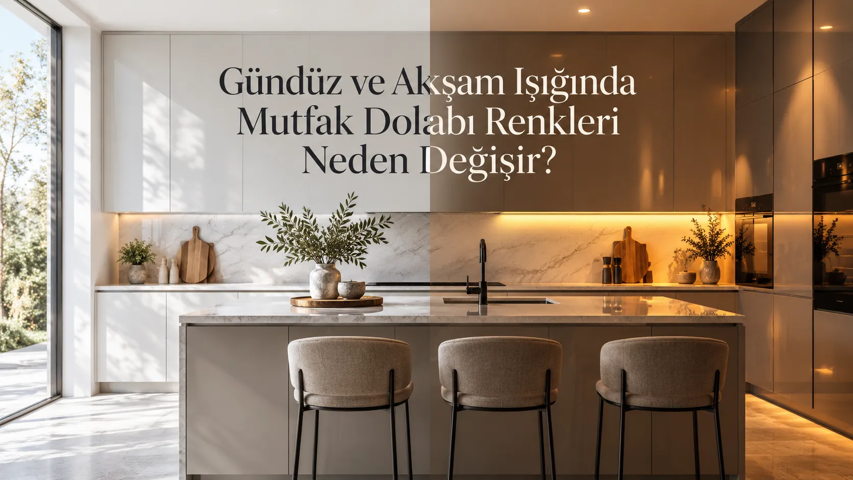 Gündüz ve Akşam Işığında Mutfak Dolabı Renkleri Neden Değişir?