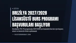 Brezilya 2027/2028 Lisansüstü Burs Programı Başvuruları Başlıyor