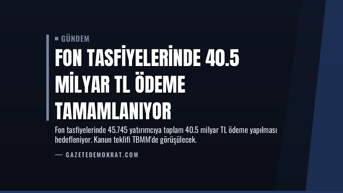 Fon Tasfiyelerinde 40.5 Milyar TL Ödeme Tamamlanıyor