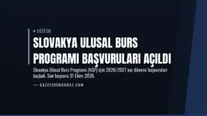 Slovakya Ulusal Burs Programı Başvuruları Açıldı