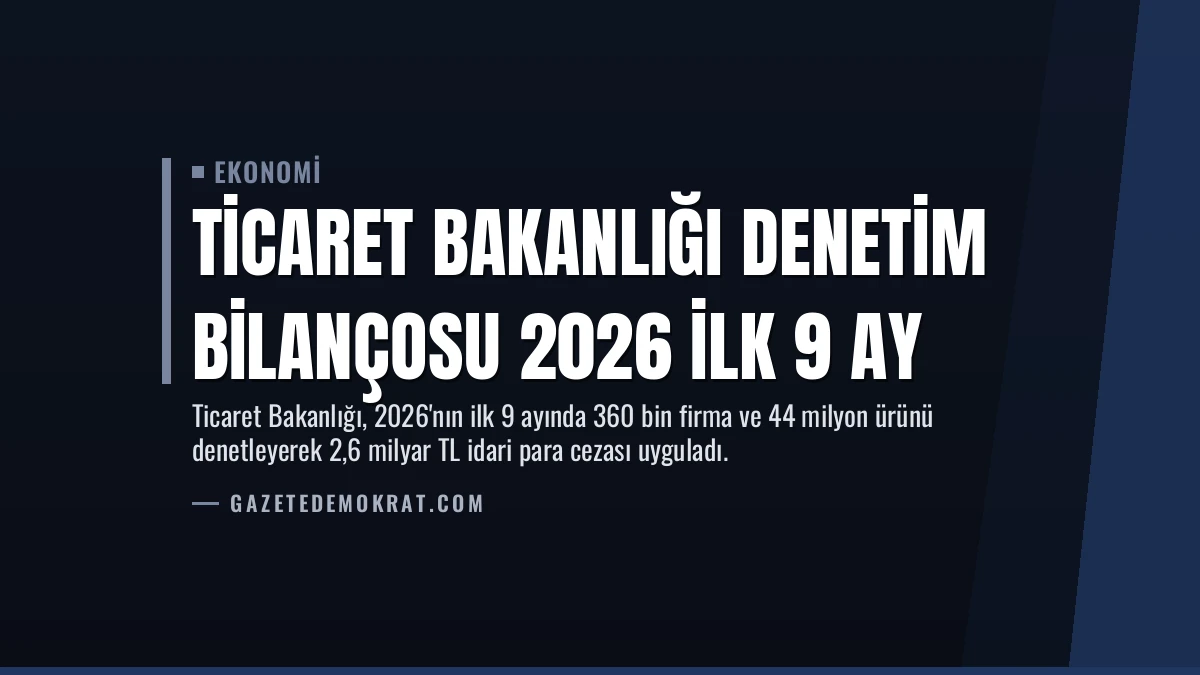 Ticaret Bakanlığı Denetim Bilançosu 2026 İlk 9 Ay